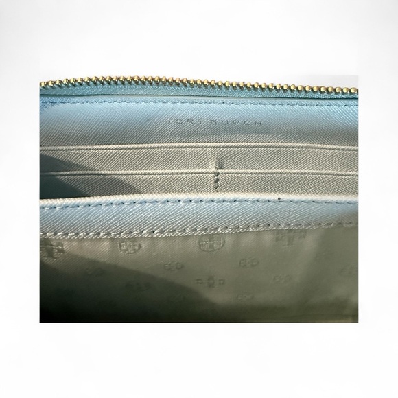 Tory Burch Sky Blue Zip Wallet - Picture 10 of 13